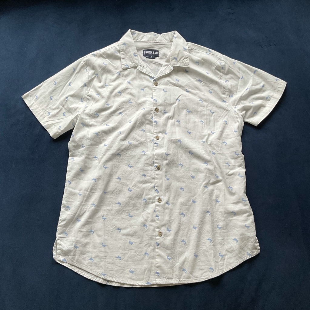 Trunks Dolphin Print Button Down Shirt